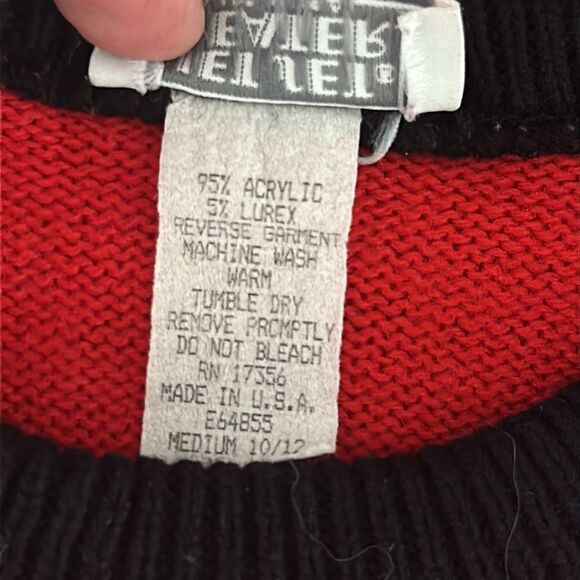 Vintage Kid’s Jet Set Red Sweater with Scottish Terrier Dogs Medium 10-12 - Picture 10 of 11